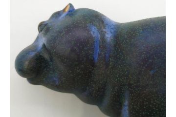 メキシコ　1993年　ICARUS　ブロンズ　カバ　オブジェ　232/1200　高さ 約10cm　穏やかな表情に癒される置物(彫刻、金彩、動物、アニマル、ディスプレイ)(R-081470)　