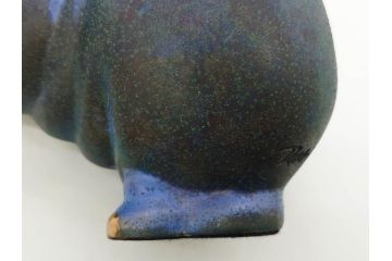 メキシコ　1993年　ICARUS　ブロンズ　カバ　オブジェ　232/1200　高さ 約10cm　穏やかな表情に癒される置物(彫刻、金彩、動物、アニマル、ディスプレイ)(R-081470)　