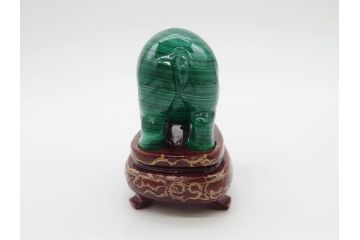 中国?　マカライト　瑪瑙?　カバ　お部屋のアクセントになる置物6点セット(彫刻、動物、アニマル、オブジェ、ディスプレイ)(R-081472)