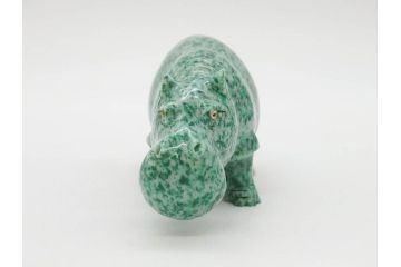 中国?　マカライト　瑪瑙?　カバ　お部屋のアクセントになる置物6点セット(彫刻、動物、アニマル、オブジェ、ディスプレイ)(R-081472)