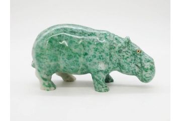 中国?　マカライト　瑪瑙?　カバ　お部屋のアクセントになる置物6点セット(彫刻、動物、アニマル、オブジェ、ディスプレイ)(R-081472)