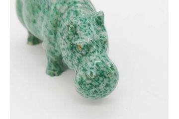 中国?　マカライト　瑪瑙?　カバ　お部屋のアクセントになる置物6点セット(彫刻、動物、アニマル、オブジェ、ディスプレイ)(R-081472)