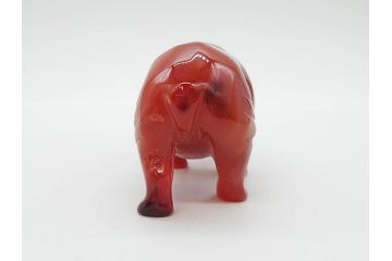 中国?　マカライト　瑪瑙?　カバ　お部屋のアクセントになる置物6点セット(彫刻、動物、アニマル、オブジェ、ディスプレイ)(R-081472)