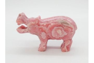 中国?　マカライト　瑪瑙?　カバ　お部屋のアクセントになる置物6点セット(彫刻、動物、アニマル、オブジェ、ディスプレイ)(R-081472)