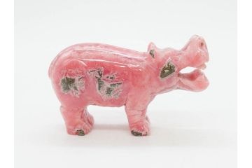 中国?　マカライト　瑪瑙?　カバ　お部屋のアクセントになる置物6点セット(彫刻、動物、アニマル、オブジェ、ディスプレイ)(R-081472)