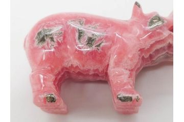 中国?　マカライト　瑪瑙?　カバ　お部屋のアクセントになる置物6点セット(彫刻、動物、アニマル、オブジェ、ディスプレイ)(R-081472)