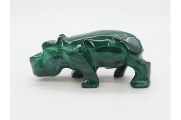 中国?　マカライト　瑪瑙?　カバ　お部屋のアクセントになる置物6点セット(彫刻、動物、アニマル、オブジェ、ディスプレイ)(R-081472)