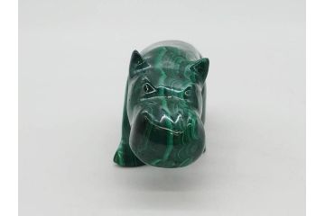 中国?　マカライト　瑪瑙?　カバ　お部屋のアクセントになる置物6点セット(彫刻、動物、アニマル、オブジェ、ディスプレイ)(R-081472)