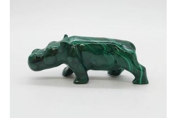 中国?　マカライト　瑪瑙?　カバ　お部屋のアクセントになる置物6点セット(彫刻、動物、アニマル、オブジェ、ディスプレイ)(R-081472)