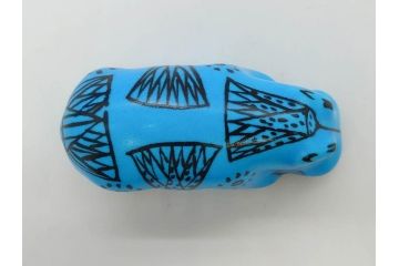 メトロポリタン美術館　ウィリアム　MMA　マグネット　カバ　鮮やかなターコイズブルーが目を引く置物など7点セット(ミュージアムグッズ、エジプト、青、居眠り、動物、アニマル、オブジェ、ディスプレイ、陶器)(R-081475)