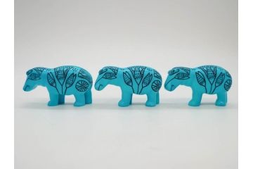 メトロポリタン美術館　ウィリアム　MMA　マグネット　カバ　鮮やかなターコイズブルーが目を引く置物など7点セット(ミュージアムグッズ、エジプト、青、居眠り、動物、アニマル、オブジェ、ディスプレイ、陶器)(R-081475)
