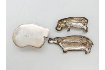 STERLING　SILVER　925　カバ　置物など14点(ホールマーク、動物、アニマル、オブジェ、ディスプレイ、アクセサリー)(R-081478)