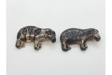 メトロポリタン美術館　MMA　青いカバ　ウィリアム　STERLING　キーホルダー　カフス　ネックレス　アクセサリーなど16点セット(ミュージアムグッズ、エジプト、動物、アニマル、キーリング、ブローチ、ブックマーク)(R-081479)