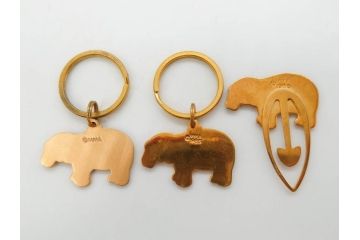 メトロポリタン美術館　MMA　青いカバ　ウィリアム　STERLING　キーホルダー　カフス　ネックレス　アクセサリーなど16点セット(ミュージアムグッズ、エジプト、動物、アニマル、キーリング、ブローチ、ブックマーク)(R-081479)