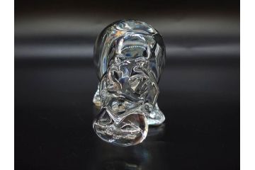 フランス　Baccarat　バカラ　カバ　美しい透明感が魅力の置物3点セット(動物、アニマル、オブジェ、ディスプレイ、フルレッドクリスタルガラス)(R-081480)