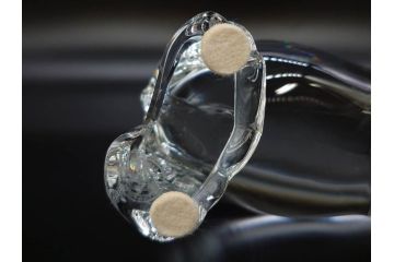 フランス　Baccarat　バカラ　カバ　美しい透明感が魅力の置物3点セット(動物、アニマル、オブジェ、ディスプレイ、フルレッドクリスタルガラス)(R-081480)