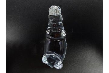 フランス　Baccarat　バカラ　カバ　美しい透明感が魅力の置物3点セット(動物、アニマル、オブジェ、ディスプレイ、フルレッドクリスタルガラス)(R-081480)