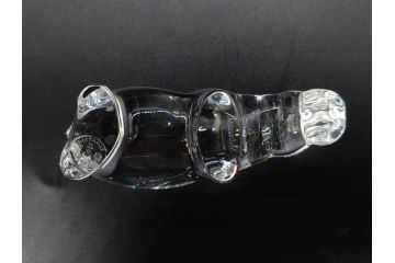 フランス　Baccarat　バカラ　カバ　美しい透明感が魅力の置物3点セット(動物、アニマル、オブジェ、ディスプレイ、フルレッドクリスタルガラス)(R-081480)