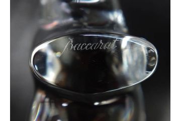 フランス　Baccarat　バカラ　カバ　美しい透明感が魅力の置物3点セット(動物、アニマル、オブジェ、ディスプレイ、フルレッドクリスタルガラス)(R-081480)