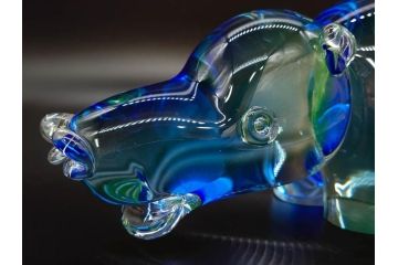 イタリア　V. NASON&C MURANO　ムラノガラス　カバ　愛嬌を感じる置物3点セット(動物、アニマル、ムラーノガラス、ベネチアンガラス、ヴェネチアングラス、オブジェ、ディスプレイ)(R-081481)