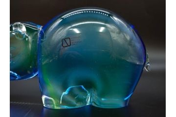 イタリア　V. NASON&C MURANO　ムラノガラス　カバ　愛嬌を感じる置物3点セット(動物、アニマル、ムラーノガラス、ベネチアンガラス、ヴェネチアングラス、オブジェ、ディスプレイ)(R-081481)