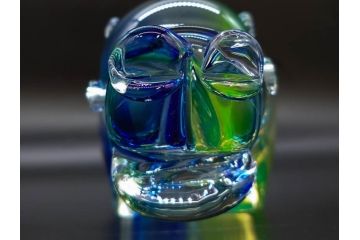 イタリア　V. NASON&C MURANO　ムラノガラス　カバ　愛嬌を感じる置物3点セット(動物、アニマル、ムラーノガラス、ベネチアンガラス、ヴェネチアングラス、オブジェ、ディスプレイ)(R-081481)