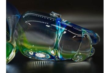 イタリア　V. NASON&C MURANO　ムラノガラス　カバ　愛嬌を感じる置物3点セット(動物、アニマル、ムラーノガラス、ベネチアンガラス、ヴェネチアングラス、オブジェ、ディスプレイ)(R-081481)