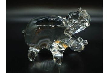イタリア　V. NASON&C MURANO　ムラノガラス　カバ　愛嬌を感じる置物3点セット(動物、アニマル、ムラーノガラス、ベネチアンガラス、ヴェネチアングラス、オブジェ、ディスプレイ)(R-081481)