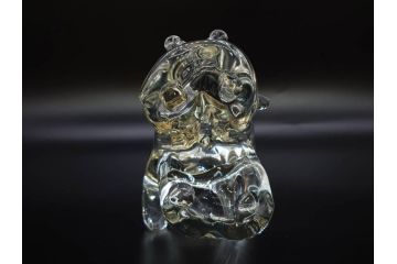 イタリア　V. NASON&C MURANO　ムラノガラス　カバ　愛嬌を感じる置物3点セット(動物、アニマル、ムラーノガラス、ベネチアンガラス、ヴェネチアングラス、オブジェ、ディスプレイ)(R-081481)