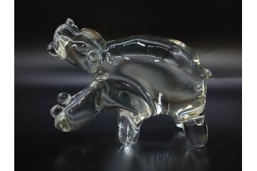 イタリア　V. NASON&C MURANO　ムラノガラス　カバ　愛嬌を感じる置物3点セット(動物、アニマル、ムラーノガラス、ベネチアンガラス、ヴェネチアングラス、オブジェ、ディスプレイ)(R-081481)