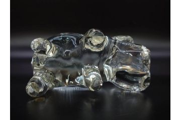 イタリア　V. NASON&C MURANO　ムラノガラス　カバ　愛嬌を感じる置物3点セット(動物、アニマル、ムラーノガラス、ベネチアンガラス、ヴェネチアングラス、オブジェ、ディスプレイ)(R-081481)