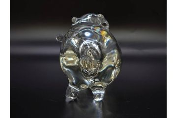 イタリア　V. NASON&C MURANO　ムラノガラス　カバ　愛嬌を感じる置物3点セット(動物、アニマル、ムラーノガラス、ベネチアンガラス、ヴェネチアングラス、オブジェ、ディスプレイ)(R-081481)
