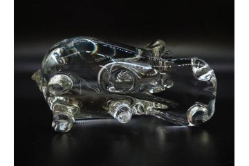 イタリア　V. NASON&C MURANO　ムラノガラス　カバ　愛嬌を感じる置物3点セット(動物、アニマル、ムラーノガラス、ベネチアンガラス、ヴェネチアングラス、オブジェ、ディスプレイ)(R-081481)