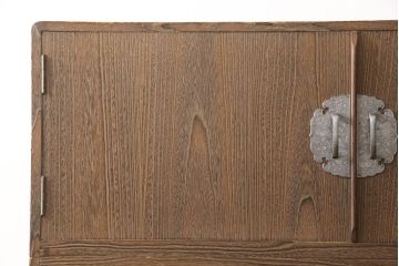 中古　美品　伝統工芸士　岡本国昭作　紀州　焼桐仕上げの衣装盆付き総桐箪笥(並厚)・上段(桐たんす、着物箪笥、衣装箪笥)(R-081482)