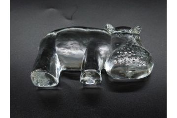 Pukeberg(プーケベリ)　Villeroy&Boch(ビレロイ&ボッホ)　HOYA(ホヤ)　カバ　置物6点セット(動物、アニマル、オブジェ、ディスプレイ、ガラス、硝子、スウェーデン、北欧、ドイツ)(R-081491)