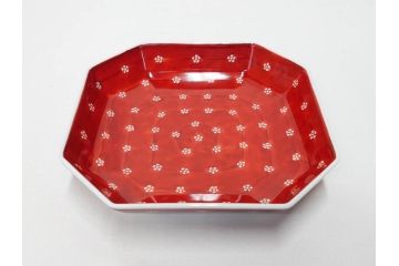 源右衛門窯　有田焼　緑彩葡萄絵　赤絵梅地紋　染付梅鳥　古染風梅紋　染付梅地紋絵割?　食卓に華を添える小鉢5客&中方皿4枚セット(果物、花、向付、深鉢、深皿、角皿、中皿、和皿、和食器、裏印、共箱付き)(R-081492)