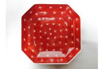源右衛門窯　有田焼　緑彩葡萄絵　赤絵梅地紋　染付梅鳥　古染風梅紋　染付梅地紋絵割?　食卓に華を添える小鉢5客&中方皿4枚セット(果物、花、向付、深鉢、深皿、角皿、中皿、和皿、和食器、裏印、共箱付き)(R-081492)