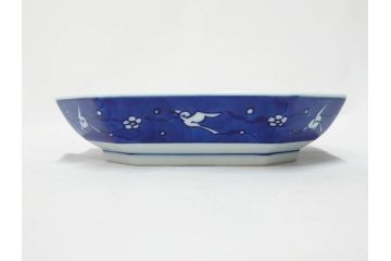 源右衛門窯　有田焼　緑彩葡萄絵　赤絵梅地紋　染付梅鳥　古染風梅紋　染付梅地紋絵割?　食卓に華を添える小鉢5客&中方皿4枚セット(果物、花、向付、深鉢、深皿、角皿、中皿、和皿、和食器、裏印、共箱付き)(R-081492)