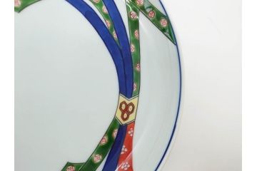 源右衛門窯　有田焼　染錦苺絵　染付梅鳥　染錦熨斗絵　繊細な色付が見事な皿5枚&方皿3枚セット(いちご、果物、銘々皿、中皿、角皿、変形皿、深皿、和皿、和食器、共箱付き)(R-081493)