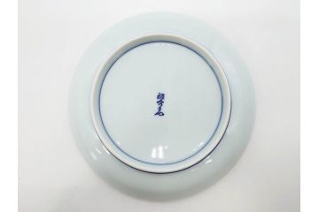 源右衛門窯　有田焼　染錦苺絵　染付梅鳥　染錦熨斗絵　繊細な色付が見事な皿5枚&方皿3枚セット(いちご、果物、銘々皿、中皿、角皿、変形皿、深皿、和皿、和食器、共箱付き)(R-081493)
