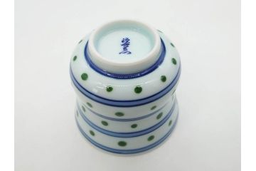 源右衛門窯　有田焼　染錦萩絵　青磁木ノ葉文　染錦筋丸紋　染錦柘榴絵　匠の美技に感嘆する花瓶&湯呑み15客セット(ティファニー?、Tiffany?、花生、花活、花入れ、花器、フラワーベース、湯のみ、ぐい呑み、煎茶、茶器、和食器、)(R-081494)