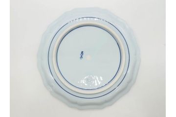 田代亮秀　有田焼　古代丸紋　小鉢　緑彩牡丹唐草紋　染錦花割紋　紺朱古代丸紋　3.5寸・7.1寸・8.9寸　優美なデザインが美しい皿2枚&鉢2客セット(向付、深鉢、大皿、深皿、和皿、和食器、裏印、共箱付き、三寸五分、七寸一分、八寸九分)(R-081497)