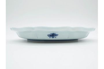 田代亮秀　有田焼　古代丸紋　小鉢　緑彩牡丹唐草紋　染錦花割紋　紺朱古代丸紋　3.5寸・7.1寸・8.9寸　優美なデザインが美しい皿2枚&鉢2客セット(向付、深鉢、大皿、深皿、和皿、和食器、裏印、共箱付き、三寸五分、七寸一分、八寸九分)(R-081497)