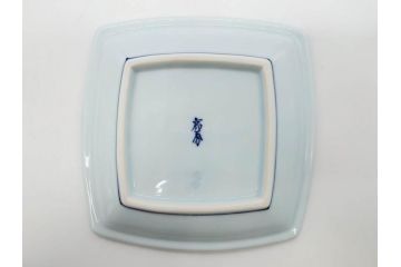 田代亮秀　有田焼　染錦面取唐花　絵変り　角皿　稔割祥瑞　3.6寸・4.5寸・5.4寸　皿10枚&小鉢セット(花割、向付、深鉢、深皿、銘々皿、取り皿、中皿、和皿、和食器、共箱付き、三寸六分、四寸五分、五寸四分)(R-081499)