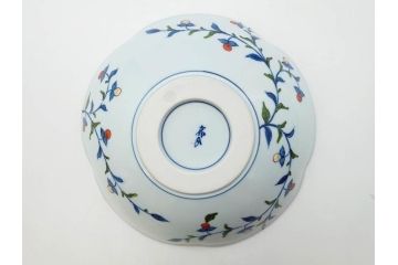 田代亮秀　有田焼　染錦祥瑞双魚見込　梅花丸紋　野苺唐草紋　稔割祥瑞　5.5寸・7寸・7.1寸　匠の技が光る鉢3客&皿5客セット(果物、吉祥文様、深鉢、深皿、銘々皿、和皿、中皿、和食器、共箱付き、五寸五分、七寸、七寸一分)(R-081500)