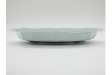 田代亮秀　有田焼　古赤絵魚藻紋 約23.3cm 7.6寸/染錦亀甲秋桜紋 約27cm 8.9寸/花割紋 約27.4cm 9寸　華麗な彩色が美しい皿3枚セット(中皿、大皿、深皿、和皿、和食器、裏印、共箱付き、七寸六分、八寸九分、九寸)(R-081502)