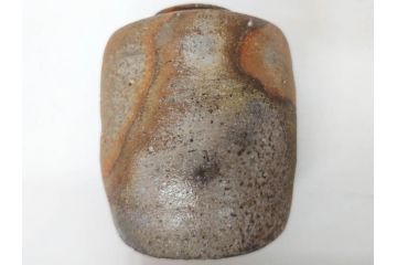 小西陶蔵　青備前　香炉/備前　茶入れ　土の温かみを感じる味わい深い香炉&茶入セット(香爐、仏具、茶道具、茶陶、茶入れ、抹茶、蓋物、小蓋物、共箱付き、仕覆付き)(R-081506)