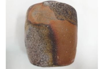 小西陶蔵　青備前　香炉/備前　茶入れ　土の温かみを感じる味わい深い香炉&茶入セット(香爐、仏具、茶道具、茶陶、茶入れ、抹茶、蓋物、小蓋物、共箱付き、仕覆付き)(R-081506)