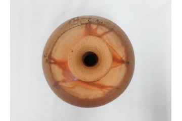 小西陶蔵　備前　長首　高さ 約36cm　窯変の美が際立つ花入(花瓶、花器、花生、花活、和食器、裏印、共箱付き)(R-081507)