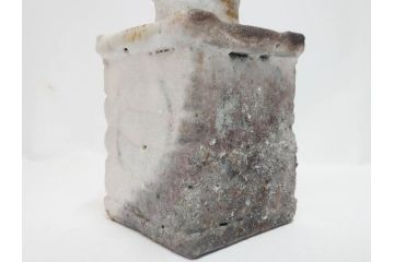 金森伸郎　志野焼　志野灰被　雪野志野　温かみを感じる独特の風合いが魅力の花生2点セット(前田昌道書付、花活、花入、花器、花瓶、ウコン布付き、裏印、共箱付)(R-081510)